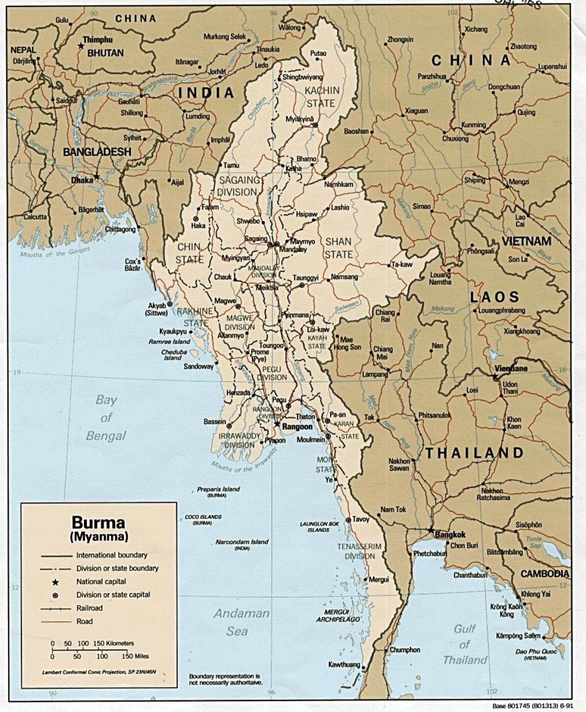 缅甸的地图