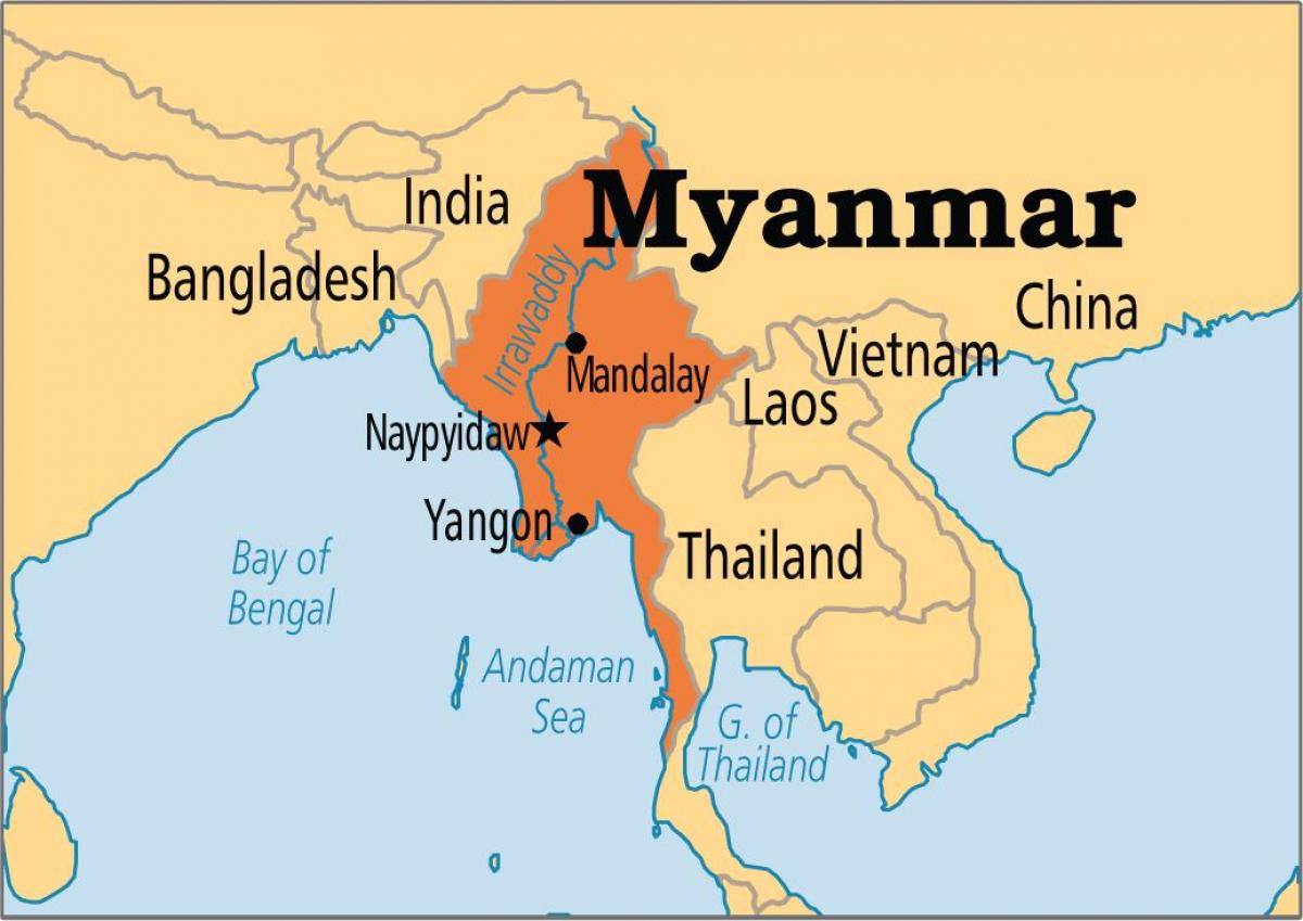 位置缅甸在世界地图