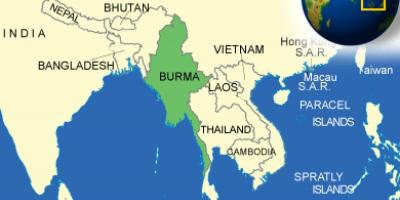 缅甸和缅甸的地图