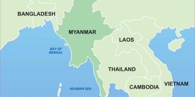 缅甸在亚洲地图